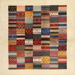 Square Contemporary Brown Gold Solid Rug, con1593