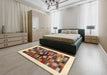 Machine Washable Contemporary Brown Gold Rug in a Bedroom, wshcon1593