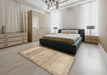 Machine Washable Contemporary Brown Rug in a Bedroom, wshcon1595