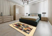 Contemporary Reddish Brown Modern Rug in a Bedroom, con1596