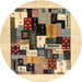 Sideview of Contemporary Reddish Brown Modern Rug, con1596