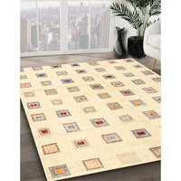 Contemporary Golden Blonde Gold Solid Rug, con1597