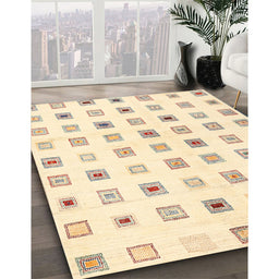 Contemporary Golden Blonde Gold Solid Rug in Family Room, con1597