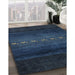 Contemporary Blue Modern Rug in Family Room, con1599