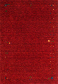 Machine Washable Contemporary Brown Red Rug, wshcon159