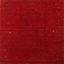 Square Contemporary Brown Red Modern Rug, con159