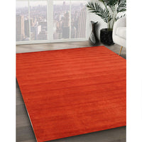 Contemporary Neon Red Modern Rug, con15