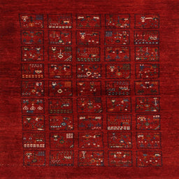 Sideview of Machine Washable Contemporary Brown Red Rug, wshcon1600