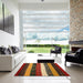 Square Contemporary Red Modern Rug in a Living Room, con1601