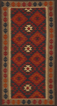 Machine Washable Contemporary Red Brown Rug, wshcon1602