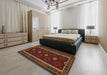 Machine Washable Contemporary Red Brown Rug in a Bedroom, wshcon1602