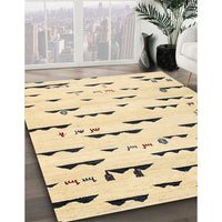 Contemporary Sun Yellow Solid Rug, con1603