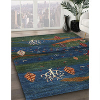 Contemporary Dark Slate Gray Green Modern Rug, con1604