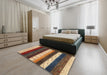 Machine Washable Contemporary Sand Brown Rug in a Bedroom, wshcon1605