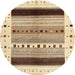 Sideview of Contemporary Brown Gold Solid Rug, con1606