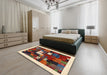 Machine Washable Contemporary Light French Beige Brown Rug in a Bedroom, wshcon1607