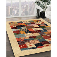 Contemporary Dark Sienna Brown Modern Rug, con1608