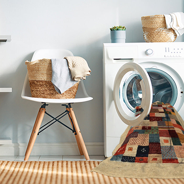 Machine Washable Contemporary Dark Sienna Brown Rug in a Washing Machine, wshcon1608