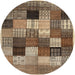 Sideview of Contemporary Reddish Brown Checkered Rug, con1609