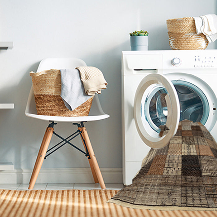 Machine Washable Contemporary Sepia Brown Rug in a Washing Machine, wshcon1609