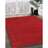 Contemporary Neon Red Modern Rug, con160