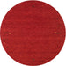 Sideview of Contemporary Neon Red Modern Rug, con160