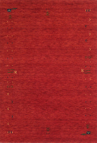 Machine Washable Contemporary Neon Red Rug, wshcon160