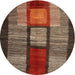 Sideview of Contemporary Saffron Red Modern Rug, con1610