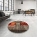 Round Contemporary Saffron Red Modern Rug in a Office, con1610