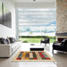 Square Machine Washable Contemporary Sienna Brown Rug in a Living Room, wshcon1614