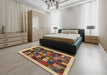 Machine Washable Contemporary Sand Brown Rug in a Bedroom, wshcon1615