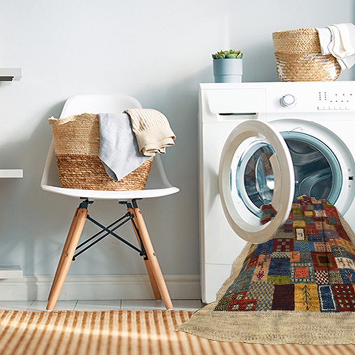 Machine Washable Contemporary Sand Brown Rug in a Washing Machine, wshcon1615