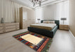 Contemporary Bakers Brown Modern Rug in a Bedroom, con1617