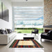 Square Contemporary Bakers Brown Modern Rug in a Living Room, con1617