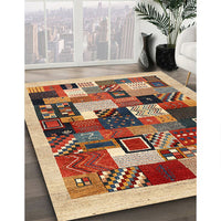 Contemporary Brown Red Modern Rug, con1618