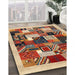 Contemporary Brown Red Modern Rug in Family Room, con1618