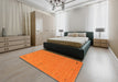 Contemporary Orange Red Modern Rug in a Bedroom, con161