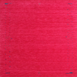 Sideview of Machine Washable Contemporary Red Rug, wshcon1621
