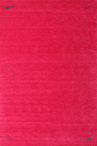 Machine Washable Contemporary Red Rug, wshcon1621