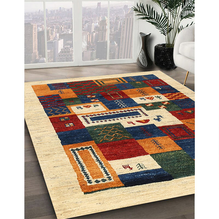 Machine Washable Contemporary Red Brown Rug in a Family Room, wshcon1622
