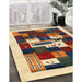 Machine Washable Contemporary Red Brown Rug in a Family Room, wshcon1622