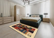 Contemporary Red Modern Rug in a Bedroom, con1623