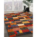 Machine Washable Contemporary Saffron Red Rug in a Family Room, wshcon1624