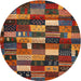 Sideview of Contemporary Saffron Red Modern Rug, con1624