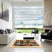 Square Machine Washable Contemporary Sangria Brown Rug in a Living Room, wshcon1625