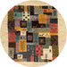 Sideview of Contemporary Sangria Brown Modern Rug, con1625