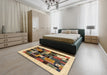 Machine Washable Contemporary Sangria Brown Rug in a Bedroom, wshcon1625