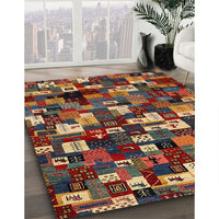 Contemporary Saffron Red Modern Rug, con1628