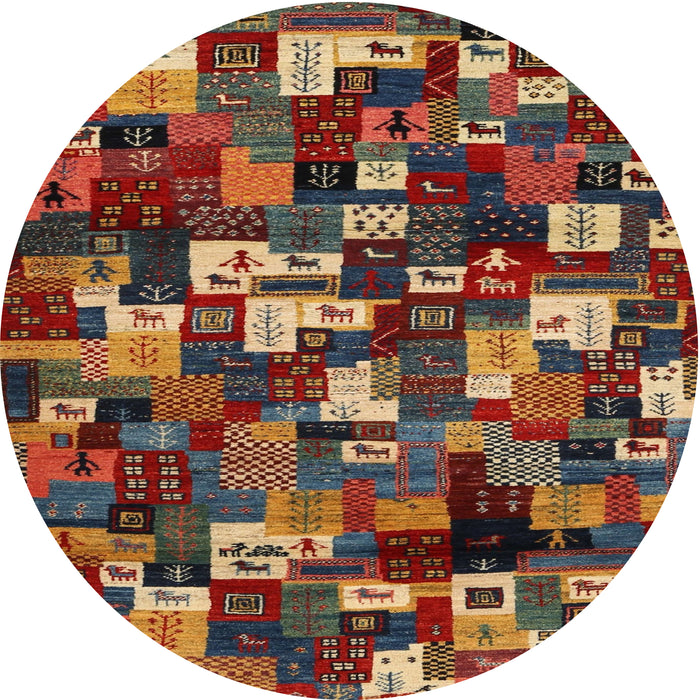 Square Machine Washable Contemporary Saffron Red Rug, wshcon1628