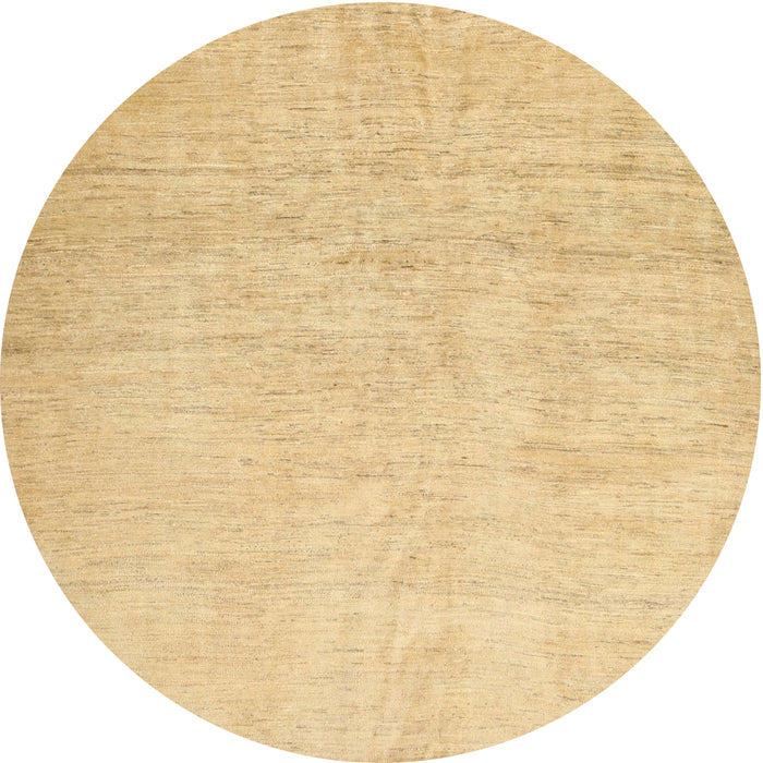 Sideview of Contemporary Mustard Yellow Solid Rug, con1631